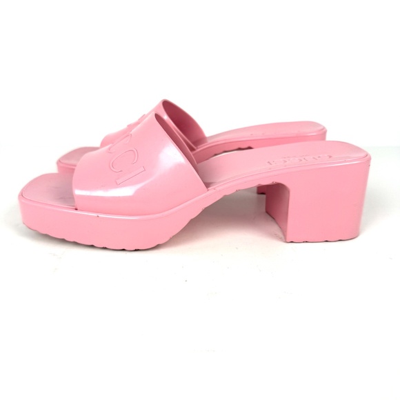 GUCCI Rubber Pink Wild Rose Platform Slide Sandals 36, 6 - Picture 5 of 15